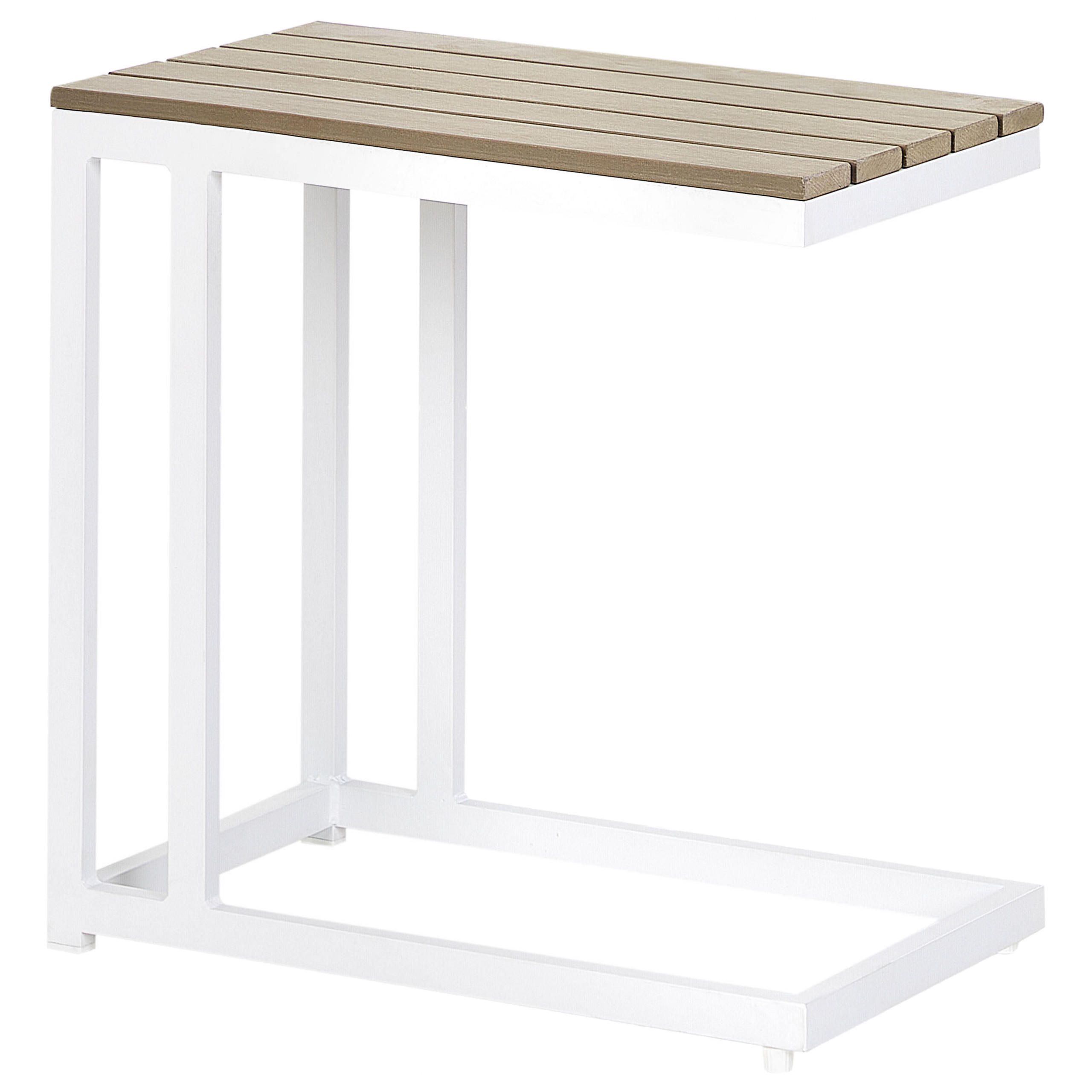 BEISTELLTISCH Heller Holzfarbton Messina - Hellbraun/Weiß, Kunststoff (60/35/59cm) - Beliani