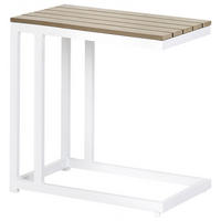 BEISTELLTISCH Heller Holzfarbton Messina - Hellbraun/Weiß, Kunststoff (60/35/59cm) - Beliani