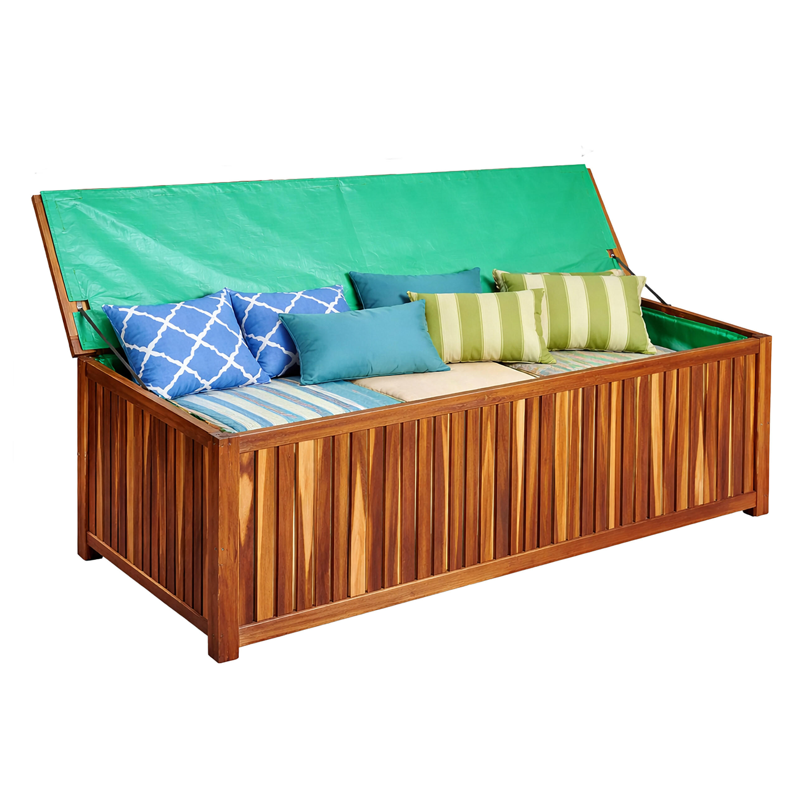 FÖRVARINGSLÅDA Natur akaciaträ lock - Ljusbrun, Trä/Plast (115/60/50cm) - Relaxdays
