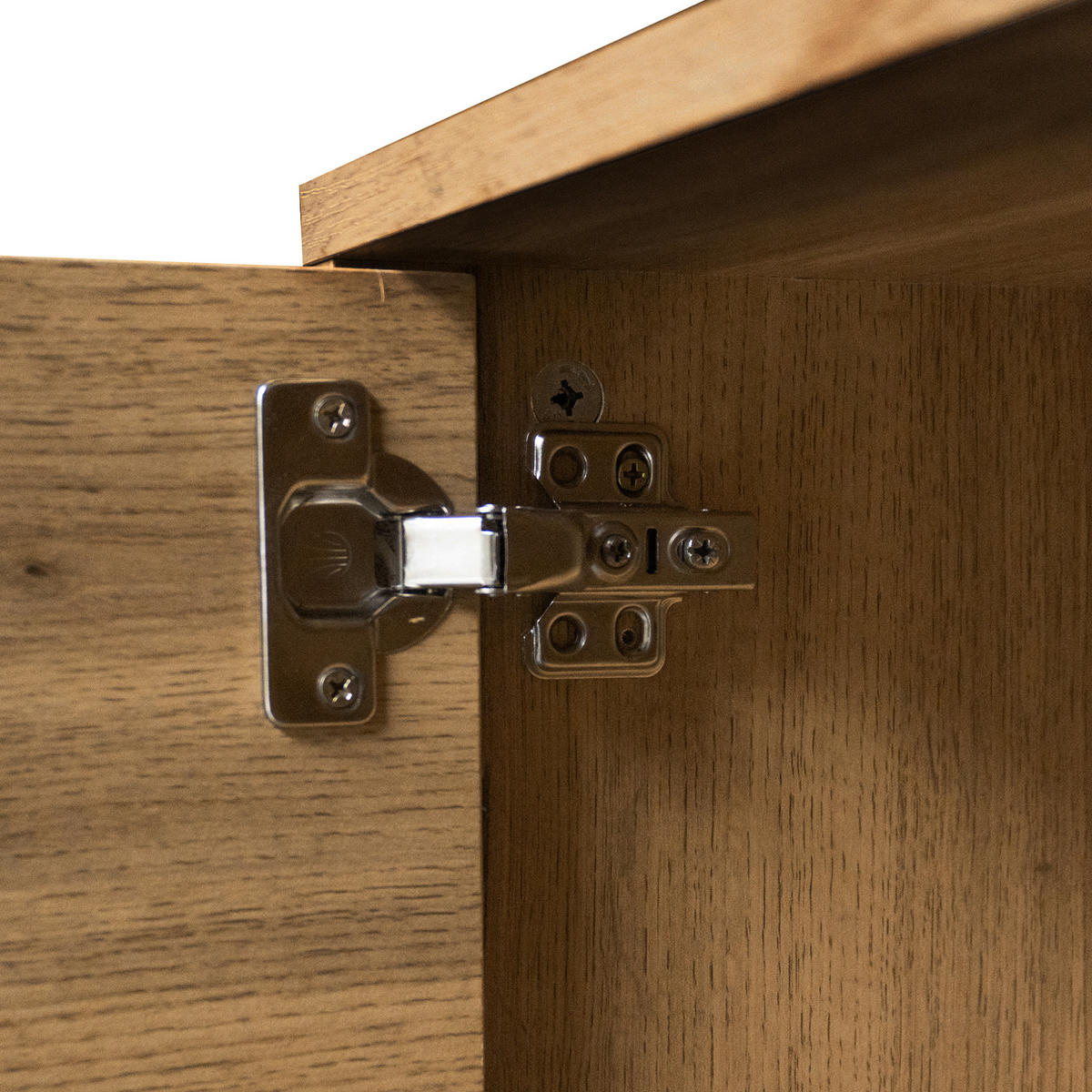 LOWBOARD 160.5/35.5/45 cm in Holzfarbe aus Spanplatte mit 2 Türen und 2 offenen Fächern - Naturfarben, Holzwerkstoff (35.5/45/160.5cm) - OKMYHOME