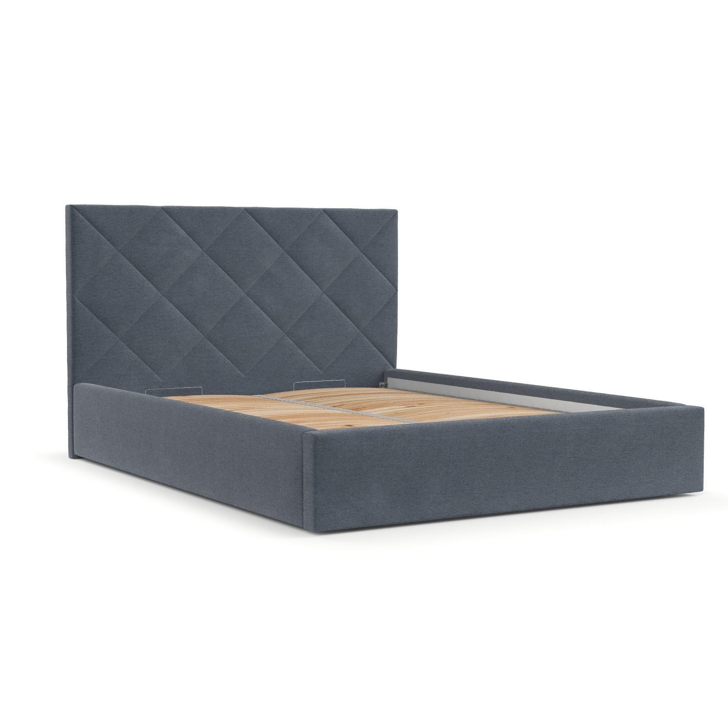 POLSTERBETT Torno 160/200 cm Blau im Asti Stoff - Blau/Schwarz, Holz/Holzwerkstoff (160/200cm) - AltaBeds