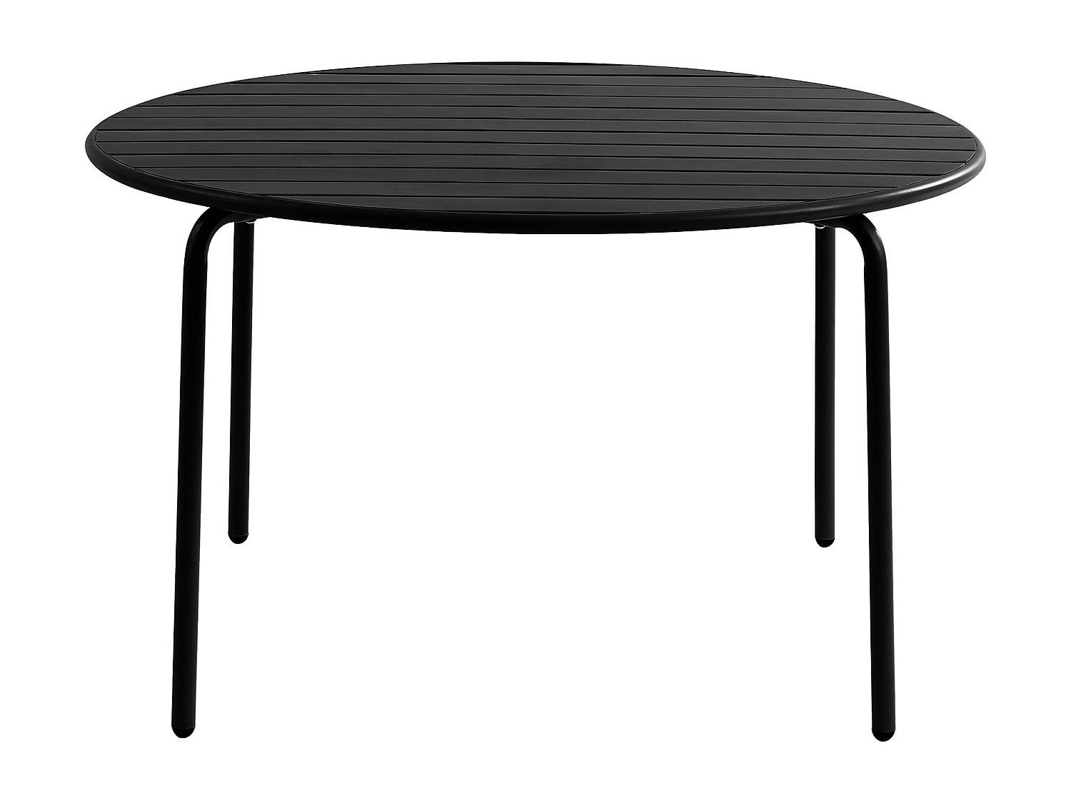 GARTENTISCH - 4 Personen - Metall - Schwarz - - Schwarz, Metall (110/110/74cm) - Vente-Unique