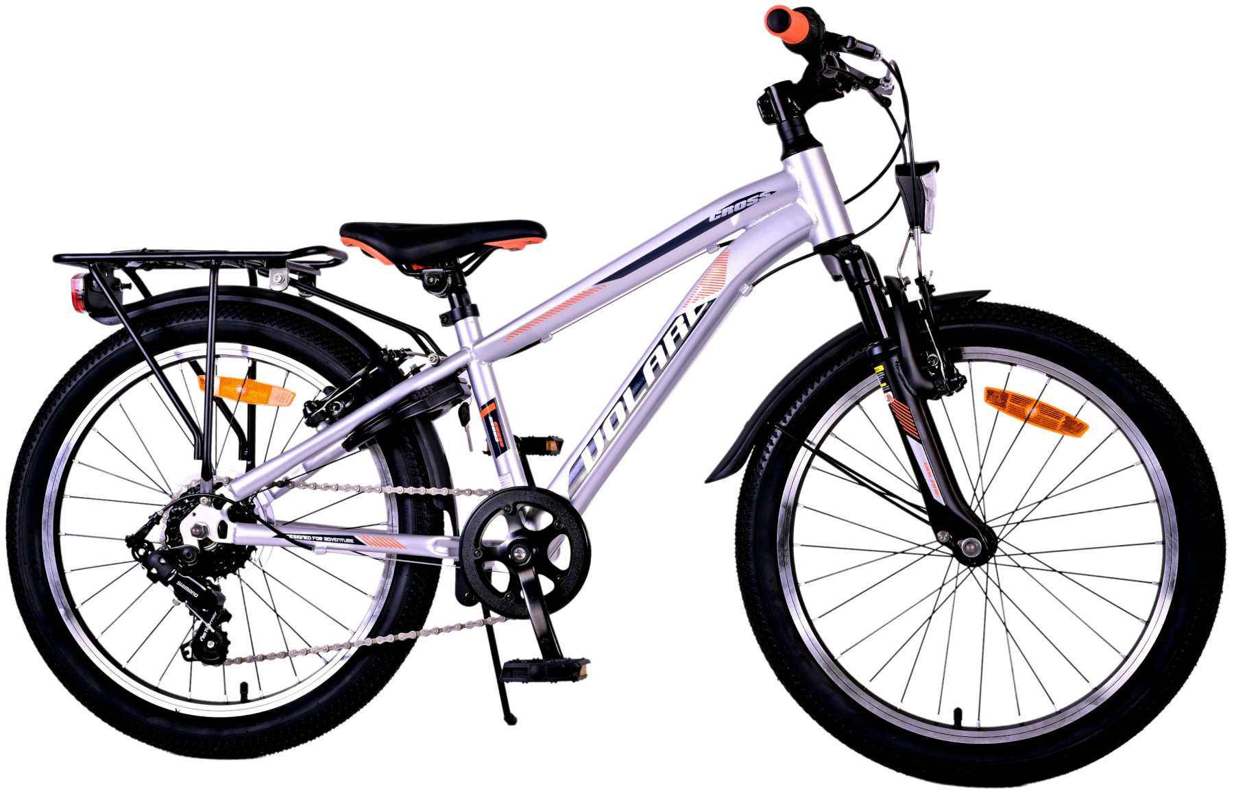 KINDERFAHRRAD Cross - Jungen - 20 Zoll - Rücktritt + Handbremse - 6 Gänge - Silber - Silberfarben, Metall (55cm) - TPFSports