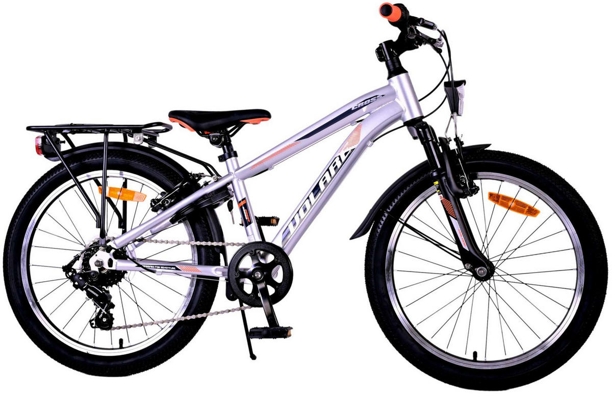 KINDERFAHRRAD Cross - Jungen - 20 Zoll - Rücktritt + Handbremse - 6 Gänge - Silber - Silberfarben, Metall (55cm) - TPFSports