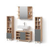 BADMÖBEL-SET Fucino Goldkraft Eiche 4 Teile, mit Midischränke - Anthrazit/Eiche Wotan, Holzwerkstoff (80/54/32cm) - Livinity®