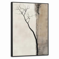LEINWAND Bilder mit Rahmen - Wabi sabi - Pflanze - Beige - 60x80 - Taupe, Textil (60/80cm) - MuchoWow