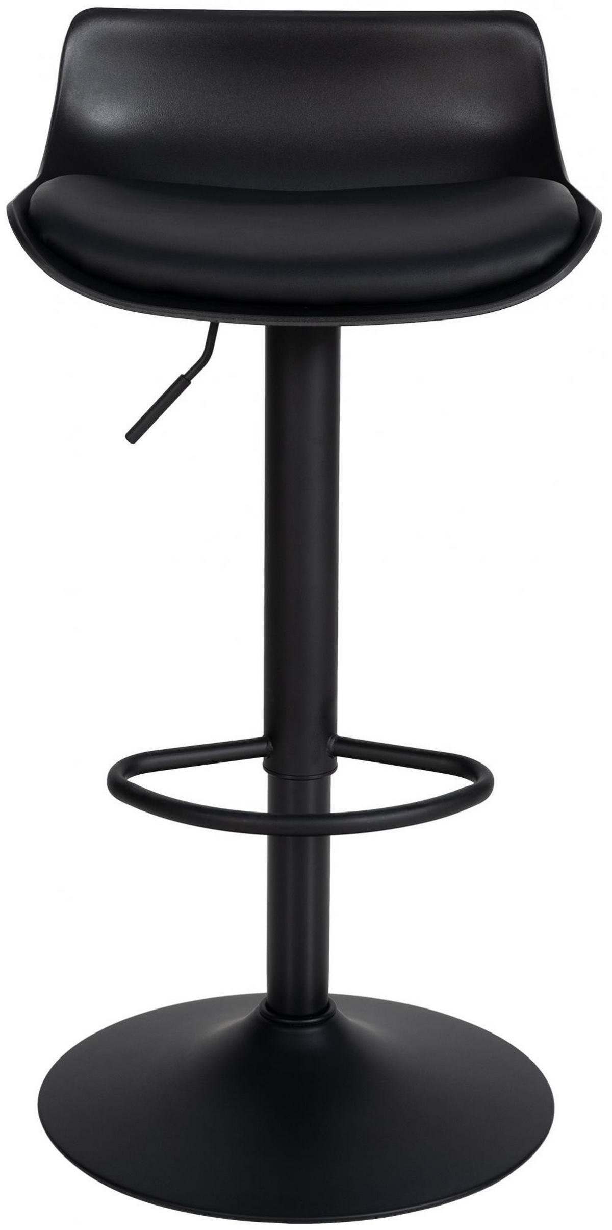 BARHOCKER Lederlook schwarz - Schwarz, Textil/Metall (43/69/44cm) - CLP