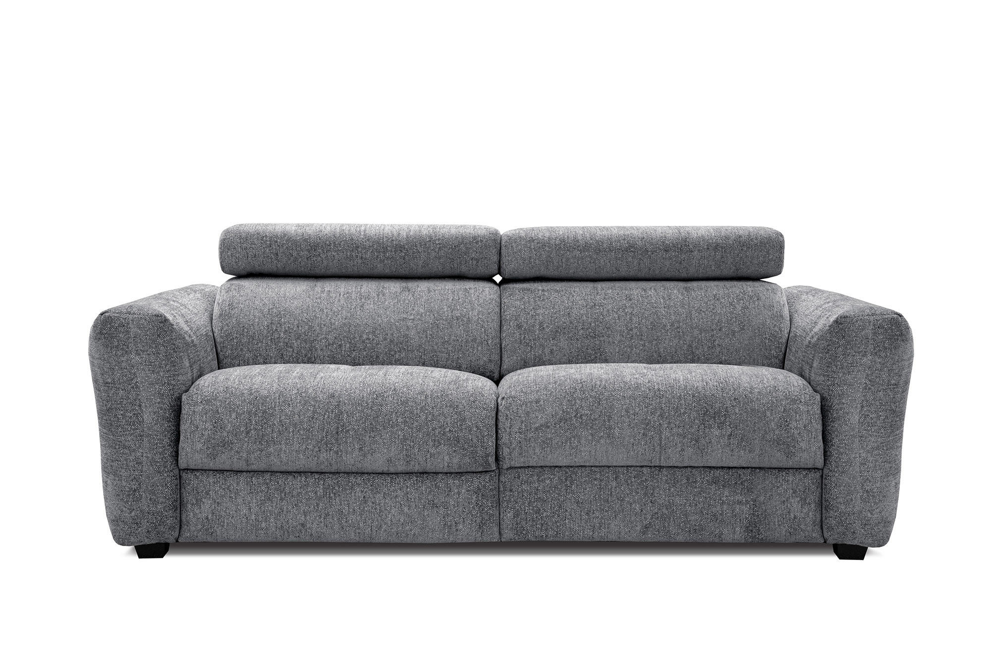 SOFA CALVERA 3-Sitzer mit 2 Relaxfunktionen, grau - Grau, Holzwerkstoff/Textil (204/79/106cm) - Courtois Laville