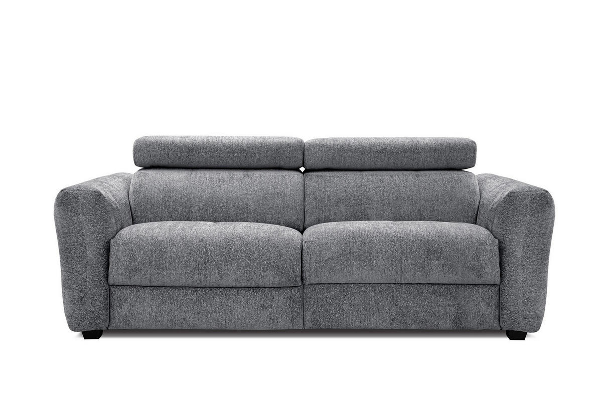SOFA CALVERA 3-Sitzer mit 1 Relaxfunktion, grau - Grau, Holzwerkstoff/Textil (204/79/106cm) - Courtois Laville