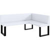 ECKBANK TONI_U - Weiß, Leder (128/168cm) - Meblini