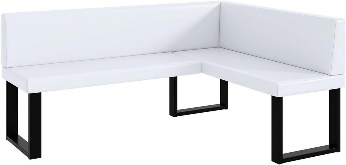 ECKBANK TONI_U - Weiß, Leder (128/168cm) - Meblini