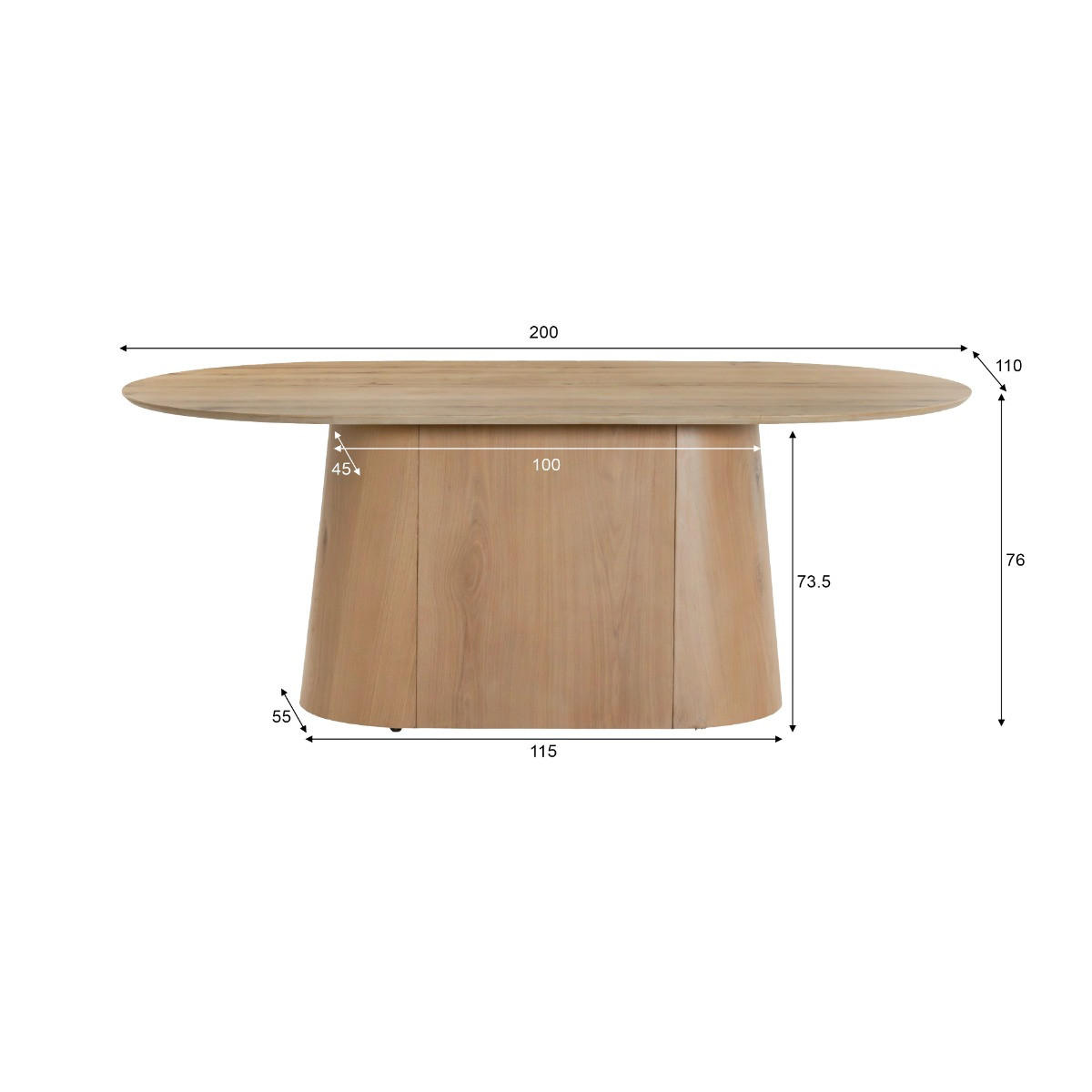 ESSZIMMERTISCH Novero Braun 110/200/76 cm - Braun, Holz (110/200/76cm) - Livingfurn