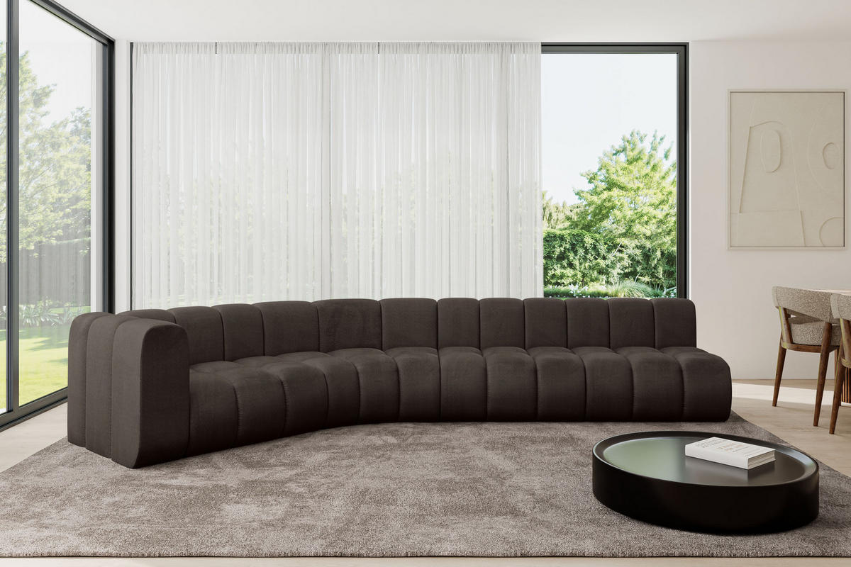 ECKSOFA modulares Sofa Karex-L2 - 399x194x70 cm Braun - Braun, Holzwerkstoff/Textil (399/194cm) - ALTDECOR