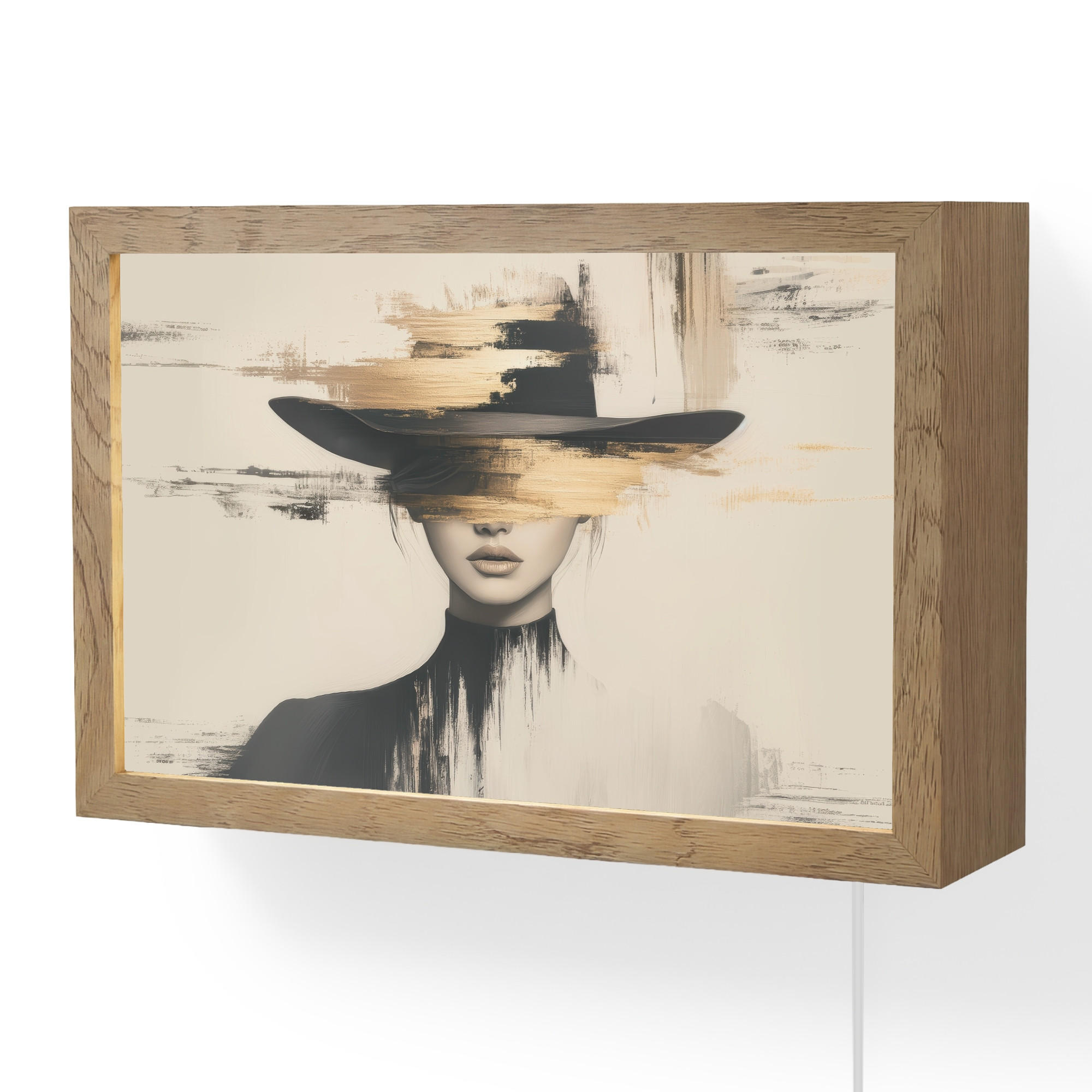 OnlyWow NÁSTĚNNÁ LAMPA Žena - klobouk - barva 30x20 cm