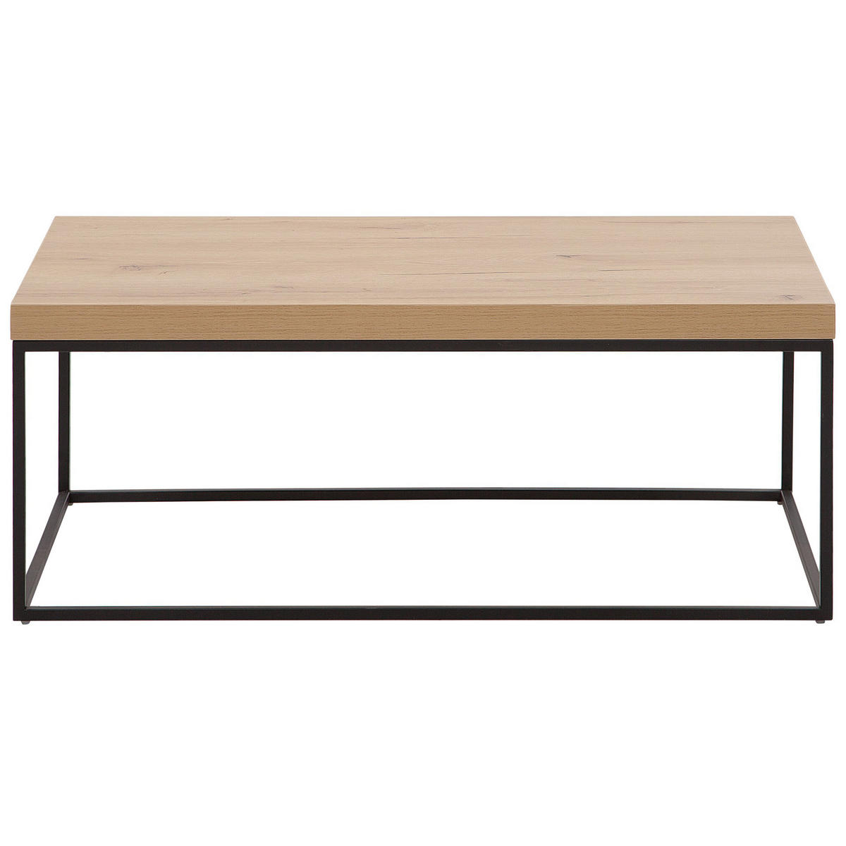 COUCHTISCH heller Holzfarbton/schwarz rechteckig 100/60/40 cm Delano - Hellbraun/Schwarz, Holzwerkstoff (60/100/40cm) - Beliani