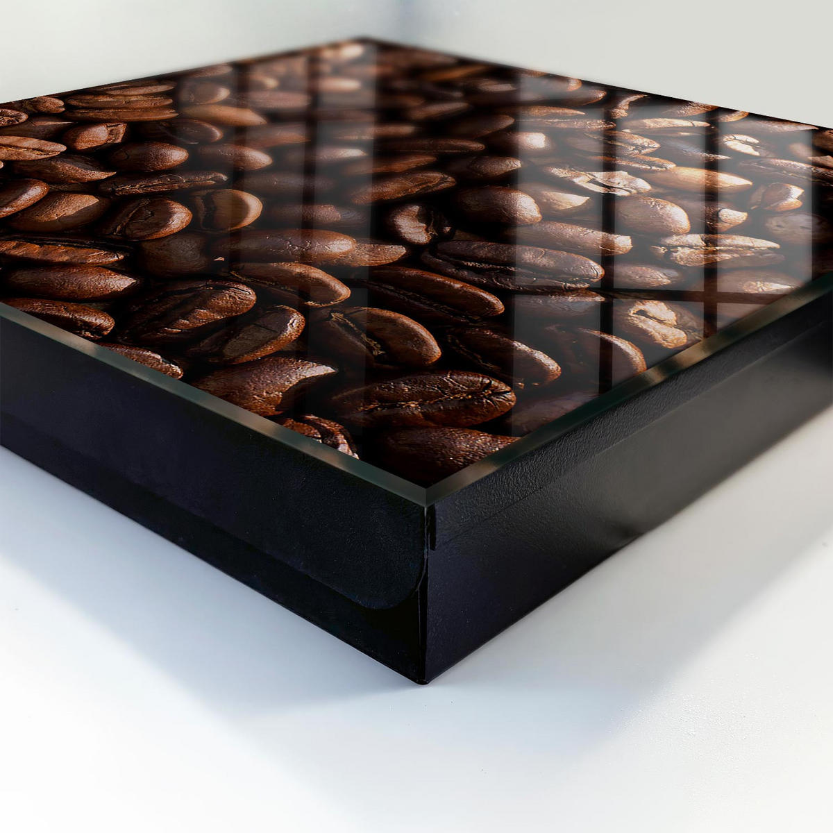 SCHLÜSSELBOX Schwarz 30x30 cm- Türöffnung nach rechts - Aromatischer Kaffee - Braun, Metall (30/30/5cm) - TULUP