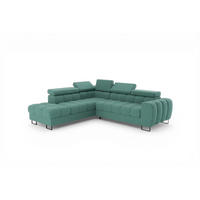 ECKSOFA Bastien Max Mit Schlaffunktion - Grün, Holzwerkstoff/Textil (225/260cm) - Fun Möbel