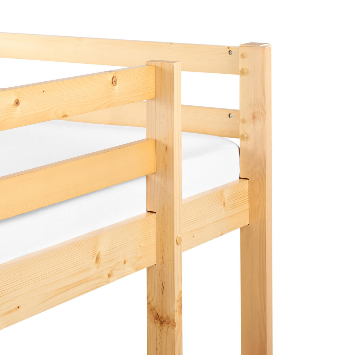 HOCHBETT MIT SCHREIBTISCH 90x200 cm Heller Holzfarbton Loury - Hellbraun, Holz (90/200cm) - Beliani