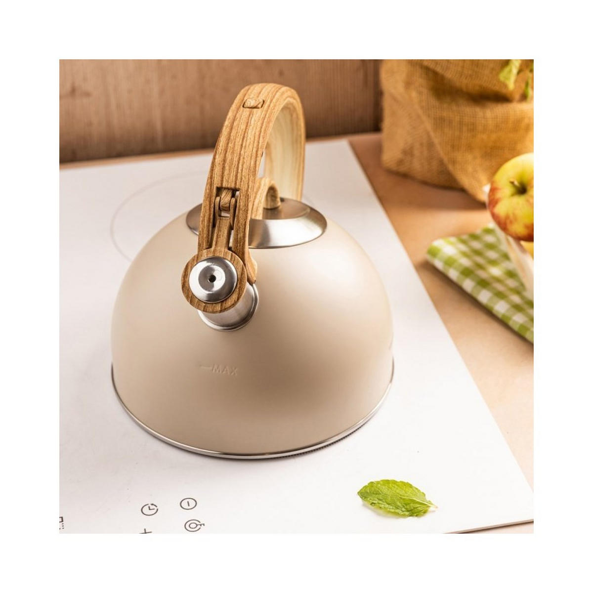 WASSERKESSEL Beige 23/21/22 cm KB7913 - Beige, Metall (23cm) - Klausberg 