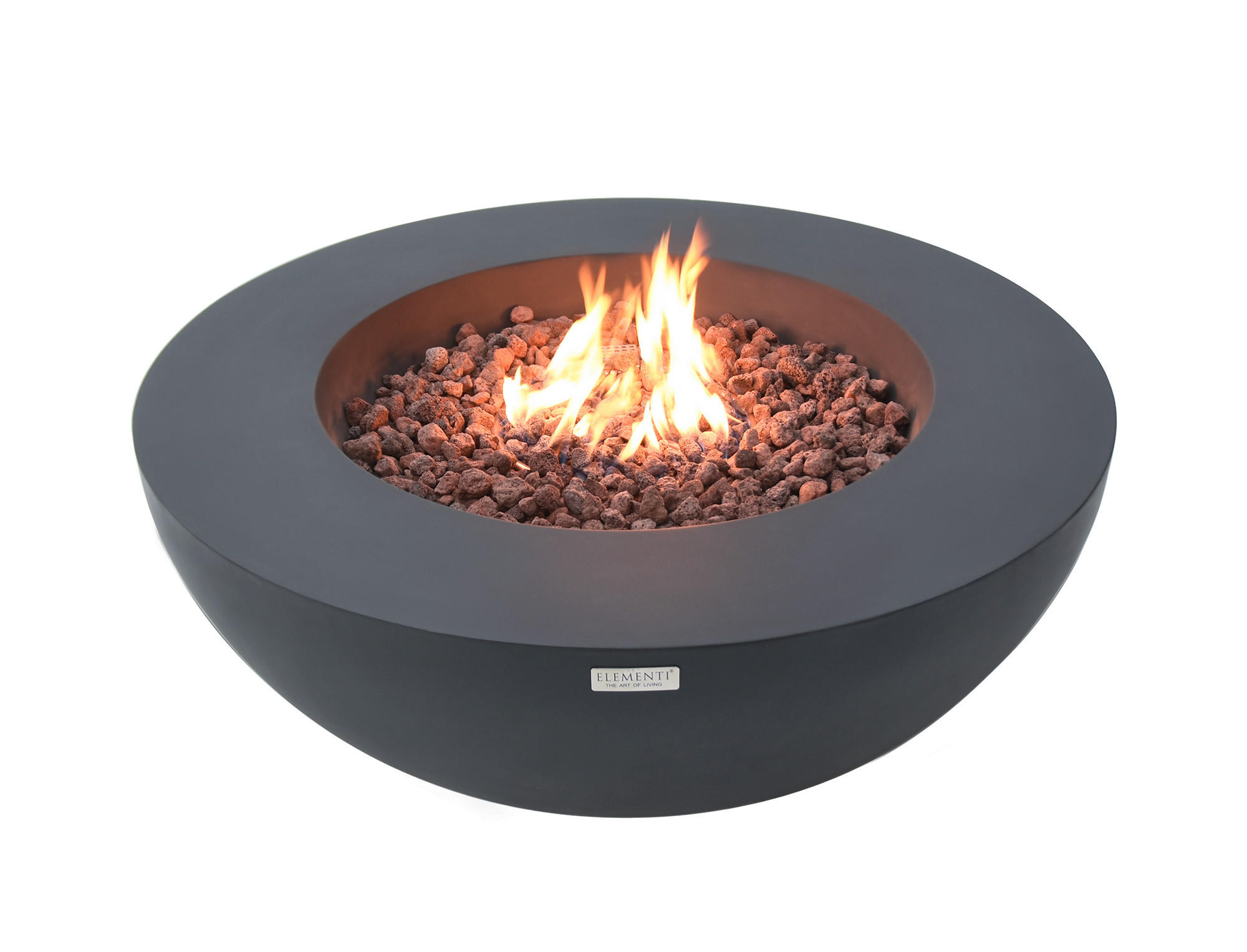 FEUERSTELLE Lunar in Beton-Optik dunkelgrau aus Faserbeton - Dunkelgrau, Stein (107/40/107cm) - Elementi