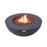 FEUERSTELLE Lunar in Beton-Optik dunkelgrau aus Faserbeton - Dunkelgrau, Stein (107/40/107cm) - Elementi