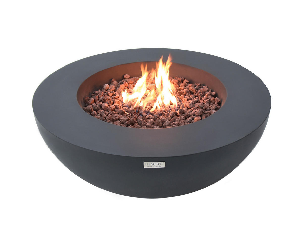 FEUERSTELLE Lunar in Beton-Optik dunkelgrau aus Faserbeton - Dunkelgrau, Stein (107/40/107cm) - Elementi
