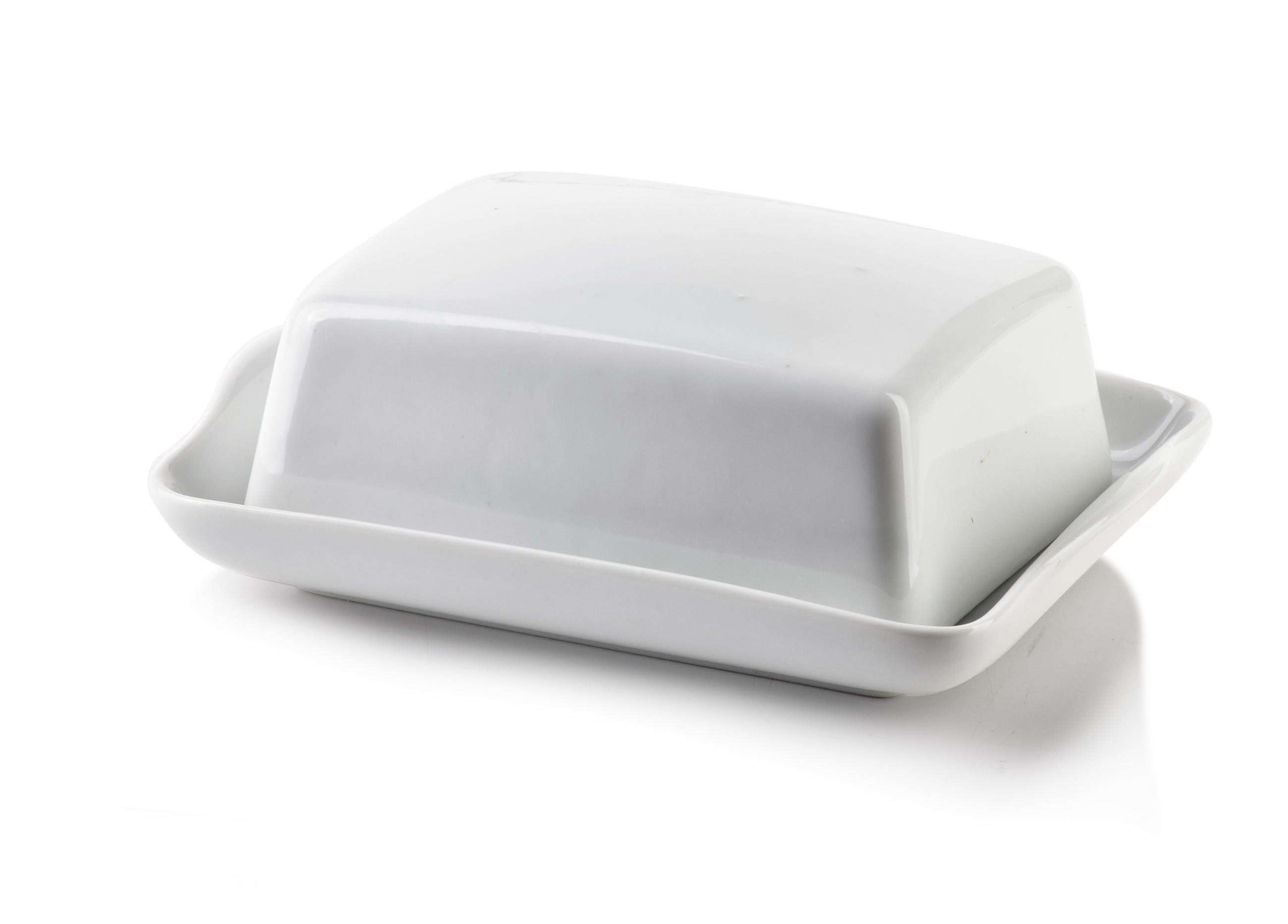 BUTTERDOSE Basic Weiß 16.5/12.5/6 cm Keramik - Weiß, Keramik (12.5/6/16.5cm) - Mondex