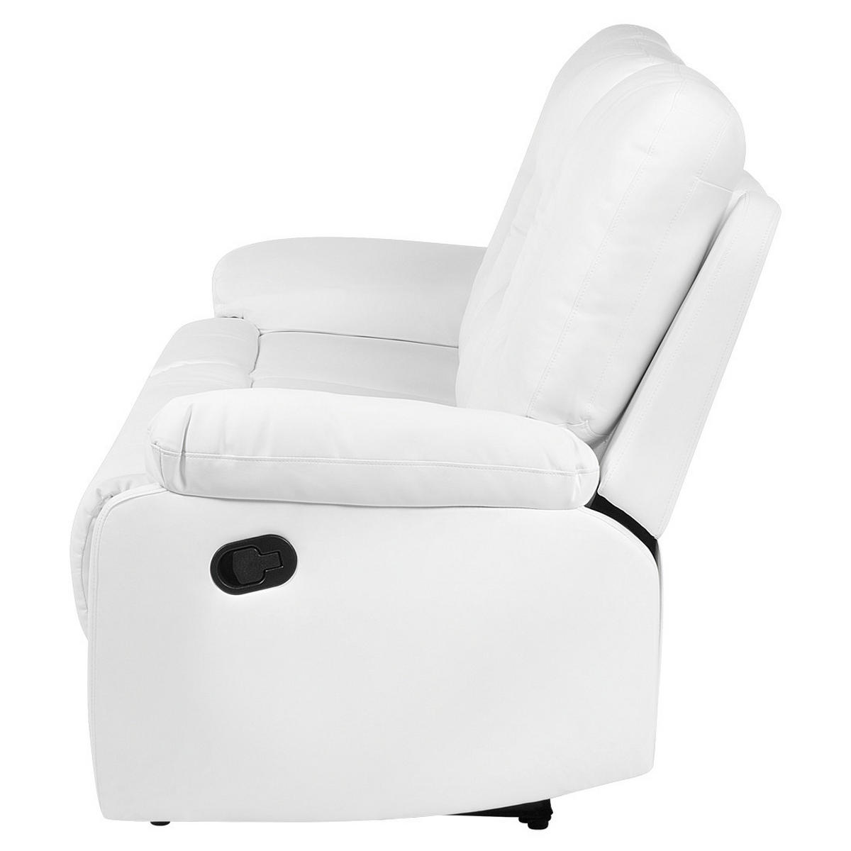 3-SITZER-SOFA Kunstleder Weiß Bergen - Weiß, Kunststoff/Textil (204/101/73cm) - Beliani