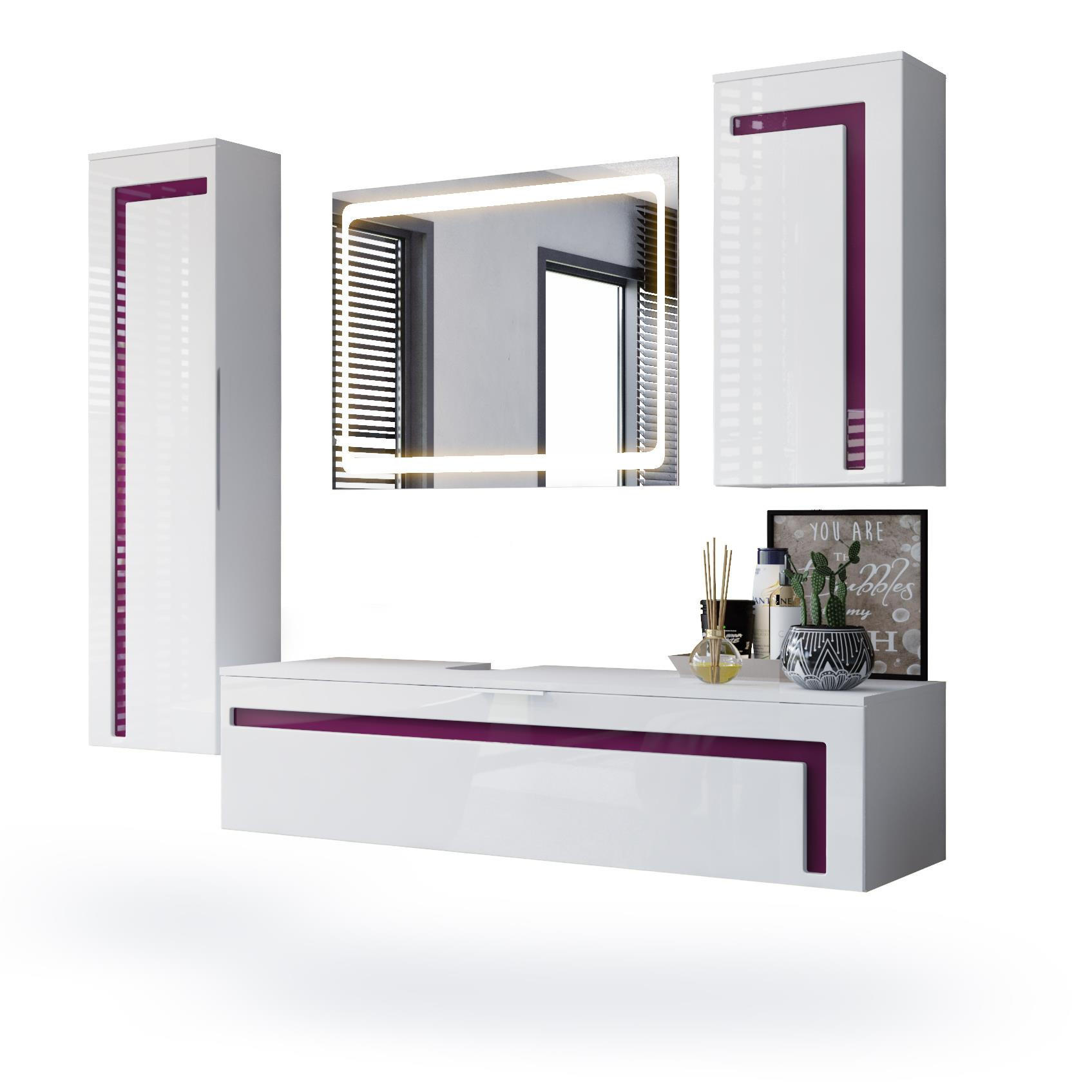 Vladon Badmöbelset Brombeere 210x185x51 cm