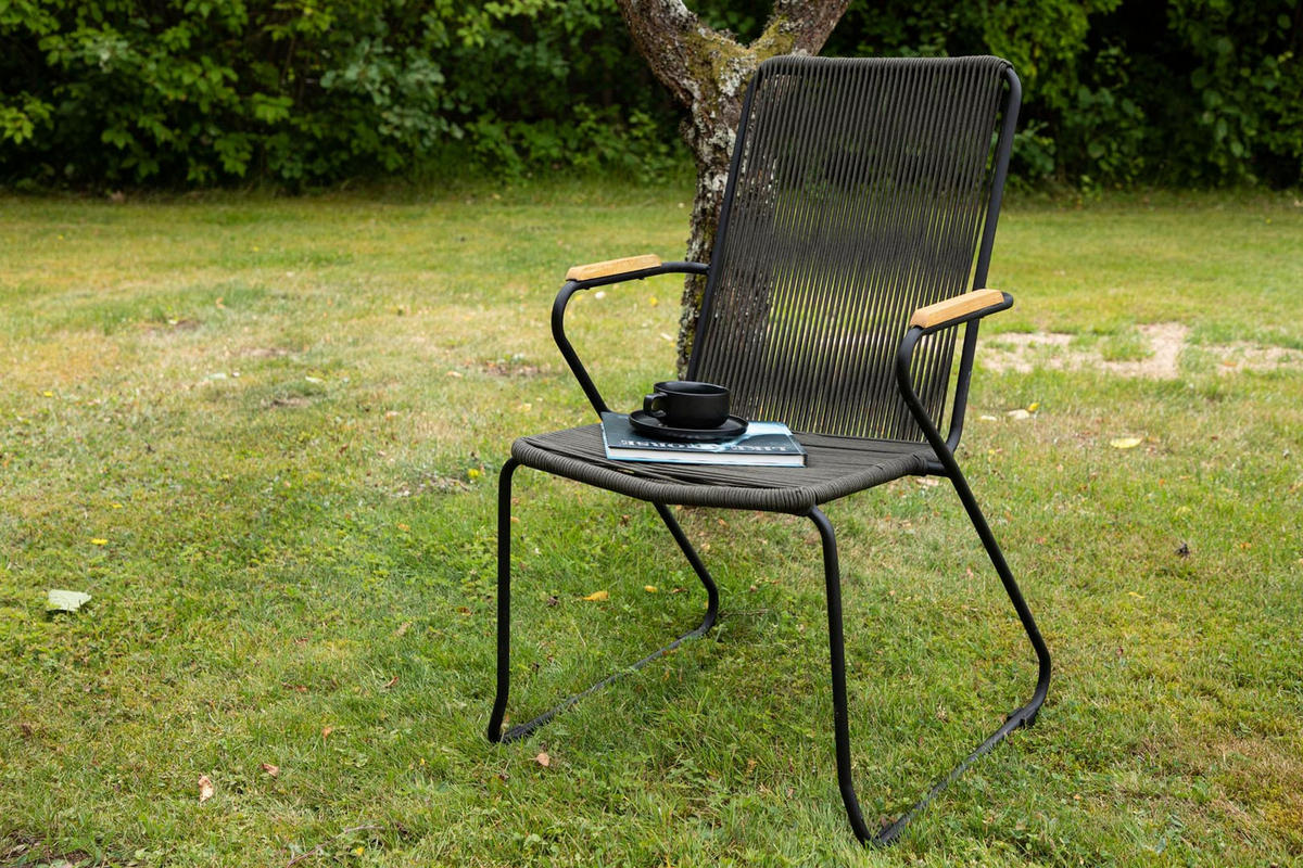 GARTENSTUHL 2er Set Schwarz - Schwarz, Holzwerkstoff (60/93/63cm) - ebuy24