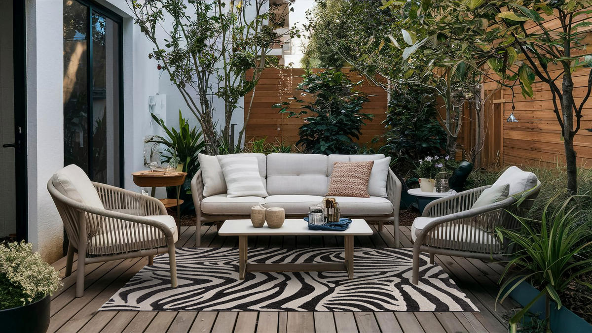 KOBEREC pieskový čierny béžový - 120 x 170 cm - čierna/piesková, textil (120/170cm) - Mazovia