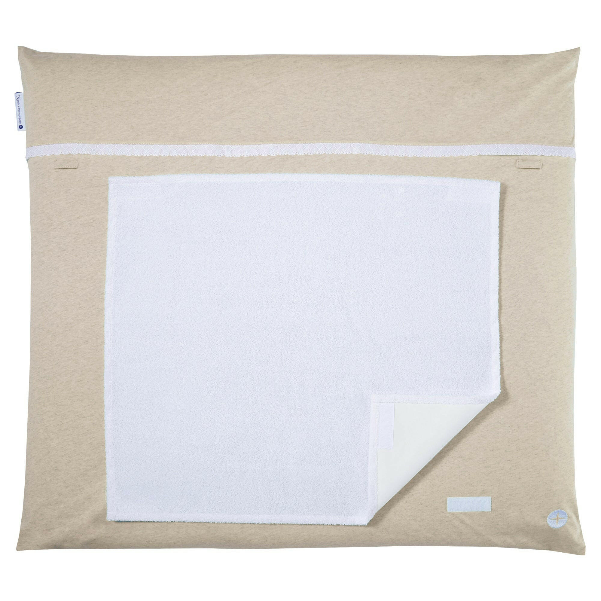 WICKELAUFLAGE Beige Spitze + GRATIS Wechselbezug - Beige, Textil (80/70cm) - nordic coast company