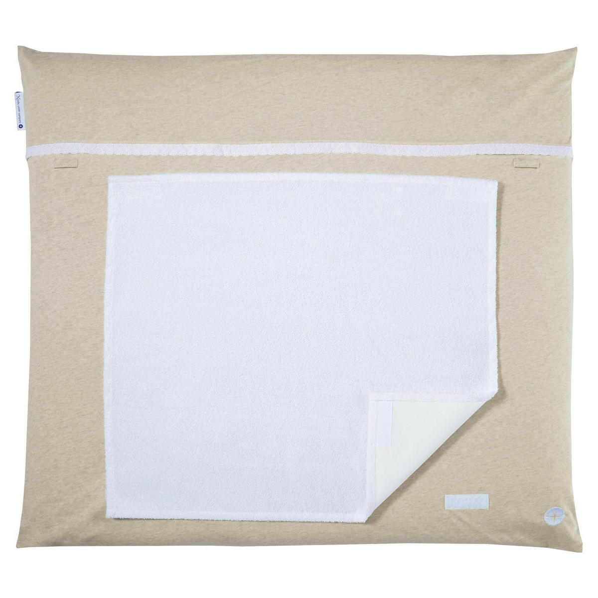 WICKELAUFLAGE Beige Spitze + GRATIS Wechselbezug - Beige, Textil (80/70cm) - nordic coast company