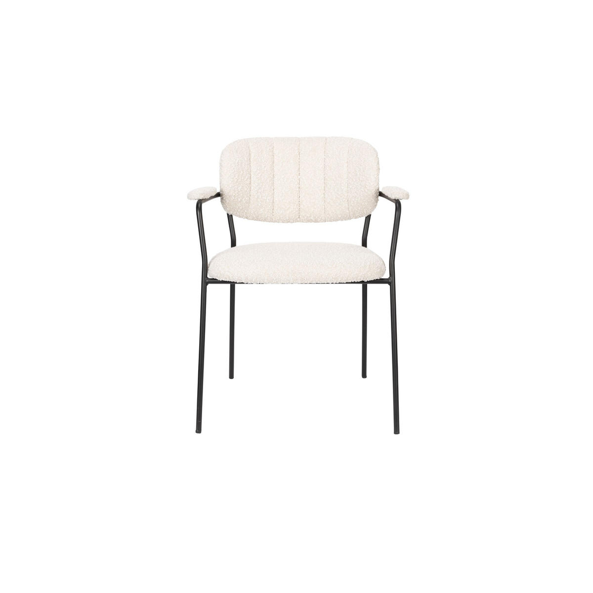 ESSZIMMERSTUHL Jolien Schwarz/ Bouclé - 2 er Set - Weiß, Textil (61/78/56cm) - Housecraft Living