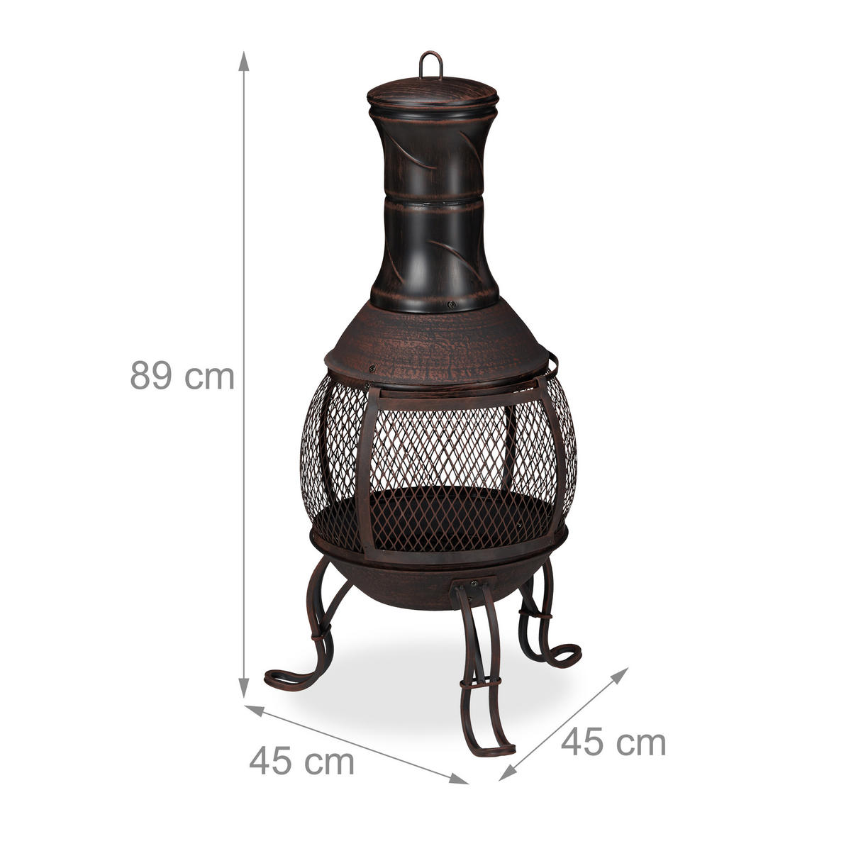 AZTÉCKY pec - viacfarebná, kov (45/89/45cm) - Relaxdays