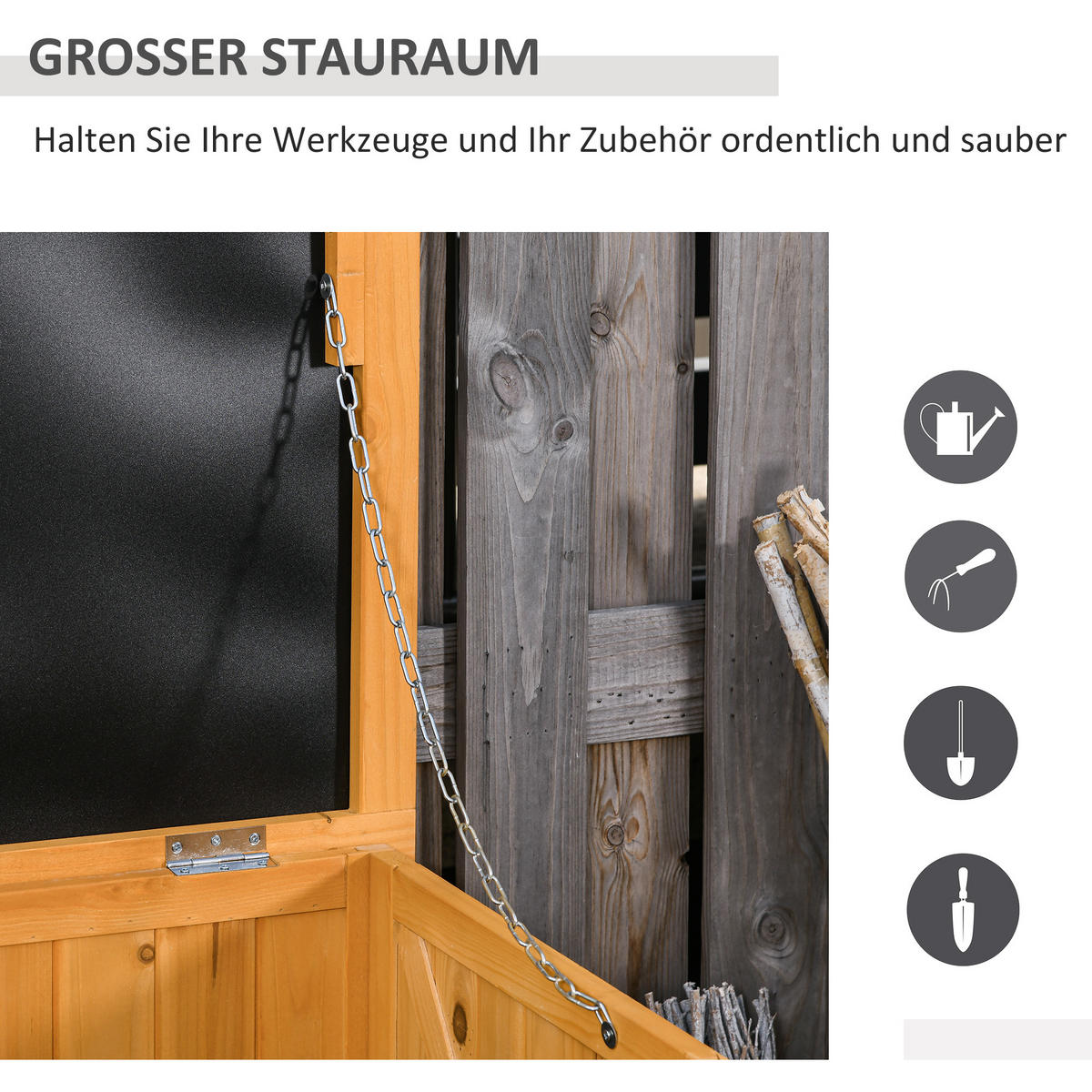 GARTENBOX, Kissenbox, Aufbewahrungsbox, wetterbeständig, Massivholz, Gelb - Gelb, Holz (56/60/127cm) - Outsunny