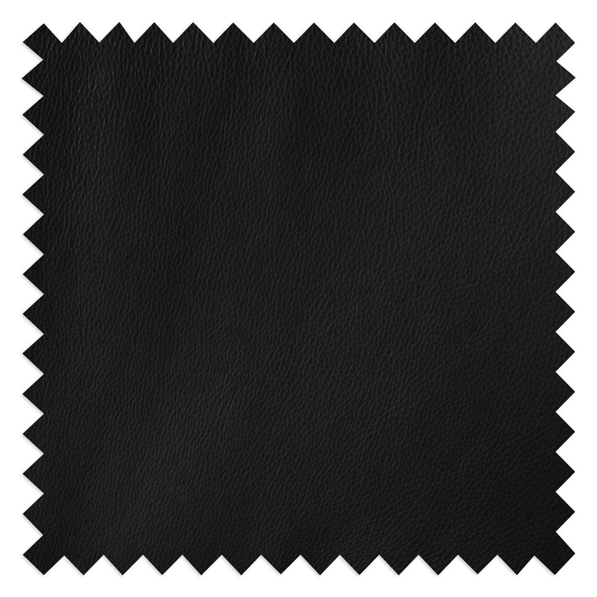 POLSTERHOCKER - Schwarz, Leder/Metall (44/39/42cm) - home24