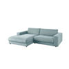 ECKSOFA MADELINE Hellblau Cord - Schwarz/Hellblau, Kunststoff/Textil (270/190cm) - KAWOLA