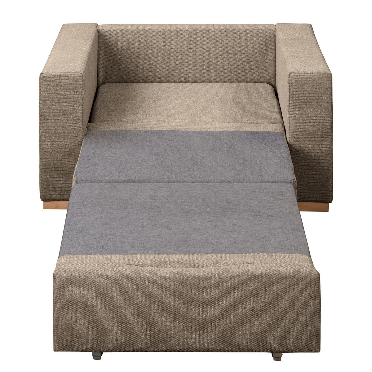 SCHLAFSESSEL - Buchefarben/Cappuccino, Buchenholz/Textil (110/90/90cm) - home24