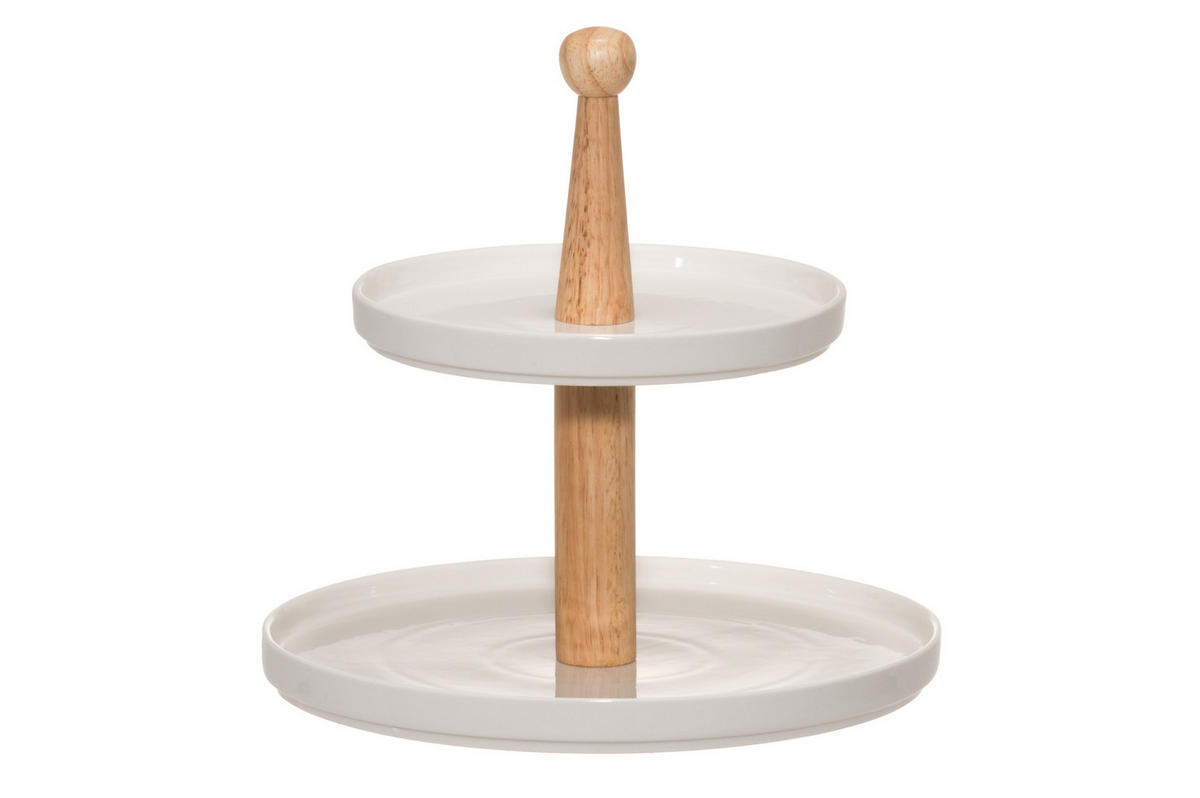 KERAMIKETAGERE Ø 24,5 cm - Weiß, Keramik (24.5/23.5cm)