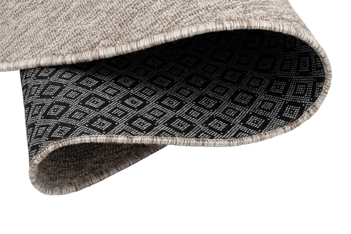 TEPPICH NIZZA Silber, rund 100/100 cm - Silberfarben, Textil (100/100cm) - Tapiso