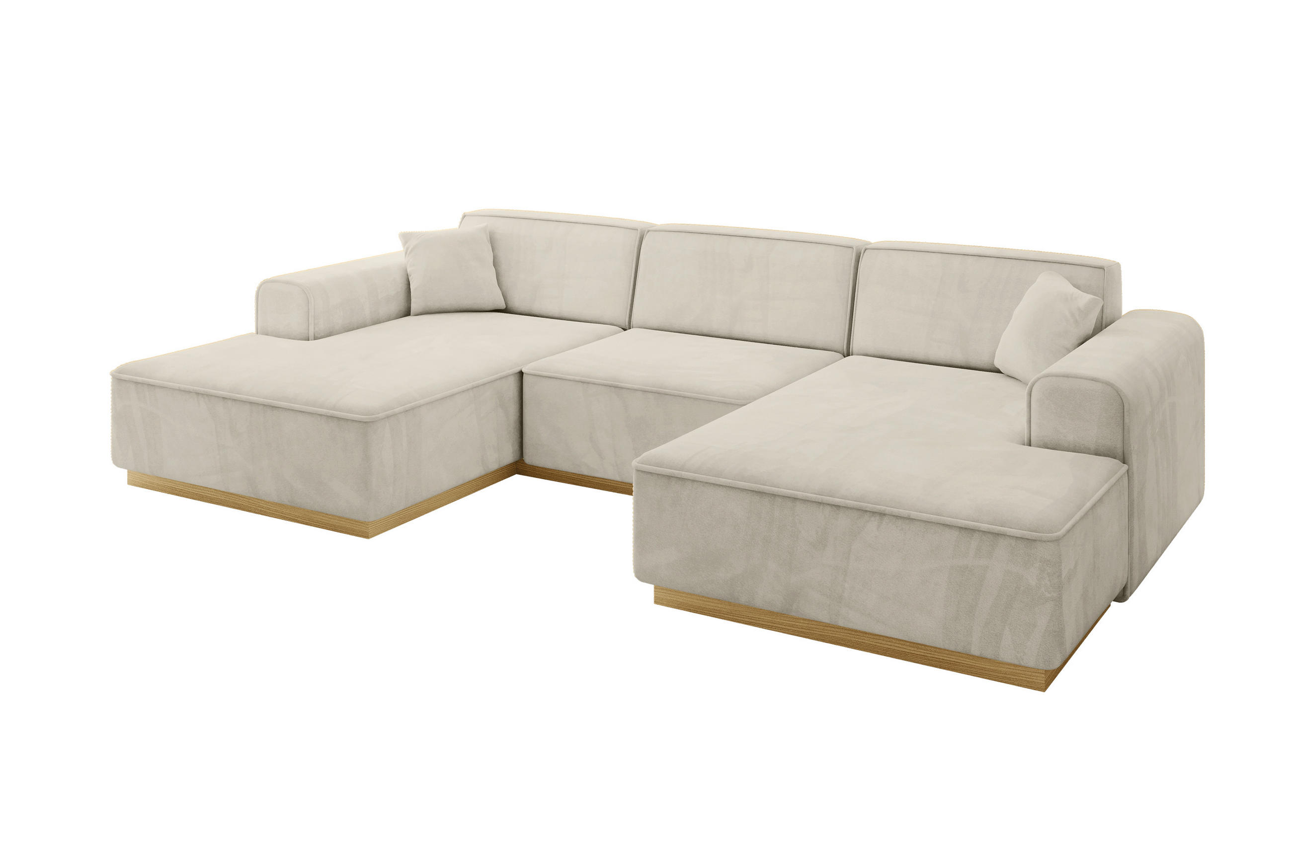 WOHNLANDSCHAFT IREA-U1-v2 - 303x171x83 cm Dunkelgrau - Ecru, Holzwerkstoff/Textil (303/83/171cm) - ALTDECOR