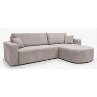 ECKSOFA TEEO Cord Beige 170 cm L-Form beidseitig - Beige/Schwarz, Kunststoff/Textil (170/275cm) - Homebook