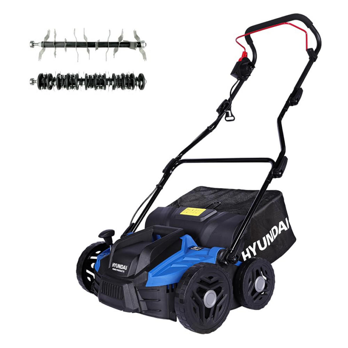 ELEKTRO-VERTIKUTIERER SC3601E Rasenlüfter (36 cm, 1500 W, 45L Fangkorb, Lüfter) - Blau, Kunststoff (62/103/117cm) - HYUNDAI