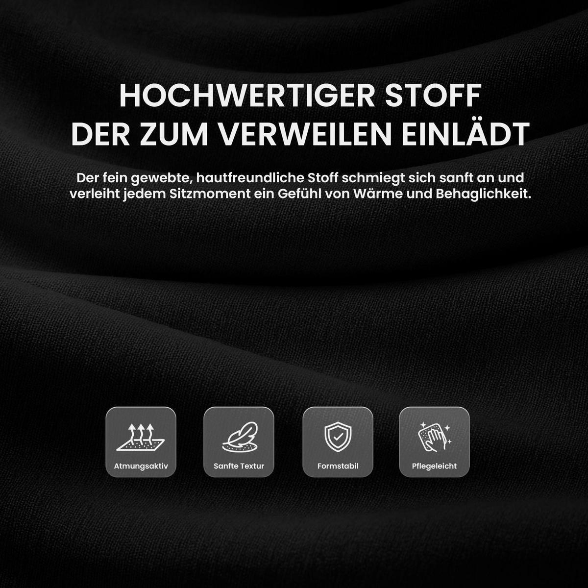 BARHOCKER Stoff Schwarz - Schwarz, Textil/Metall (44/98/49cm) - CLP