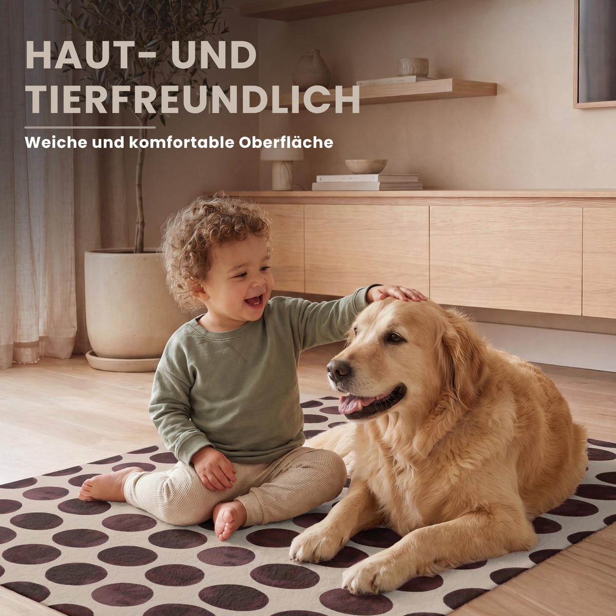 KOBERCE - Bodky - Vzor - Hnedý - 80x120 cm - tmavohnedá, textil/plast (80/0.4cm) - OnlyWow