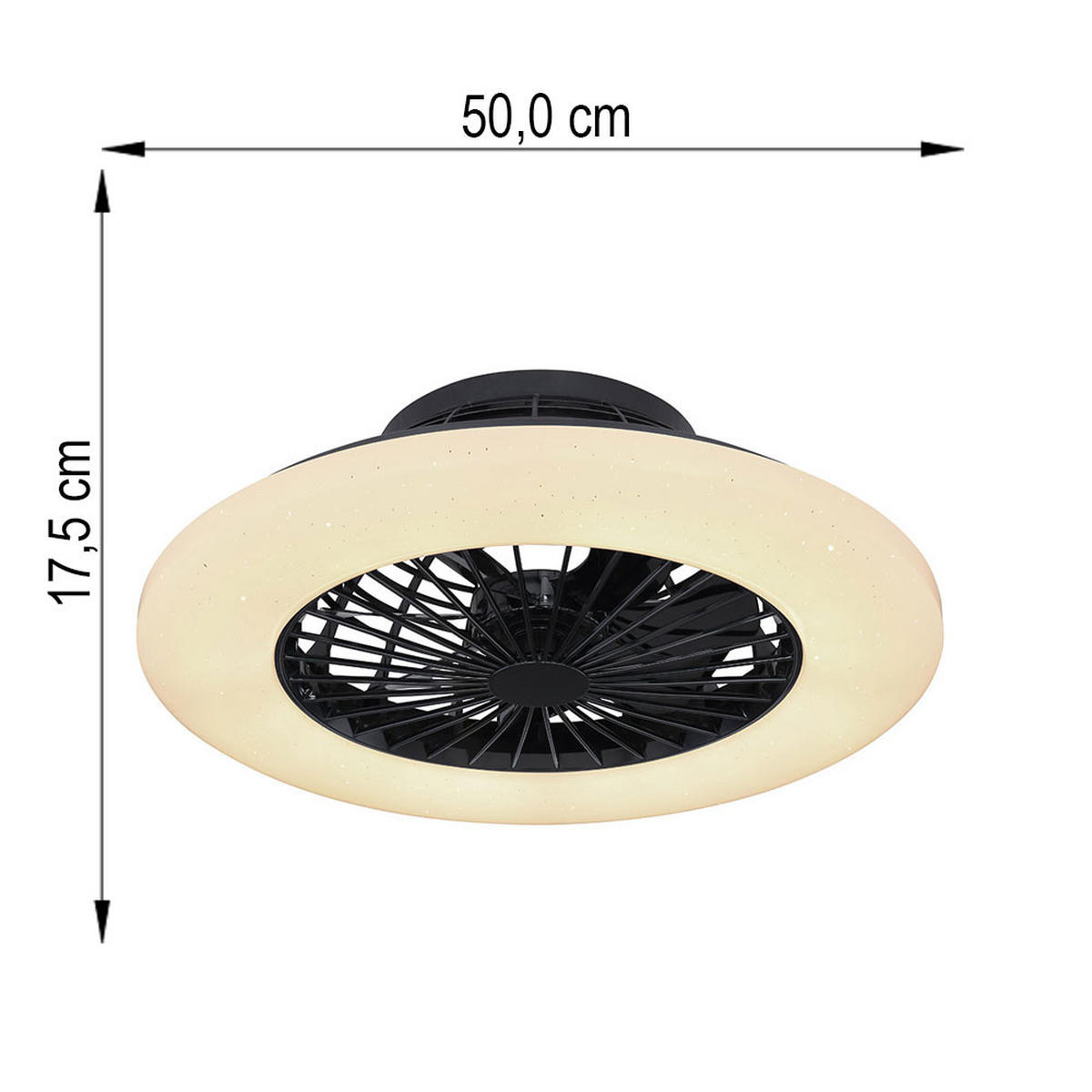 LED DECKENLEUCHTE Deckenventilator Weiß - Weiß, Metall (50/50/17.5cm) - Globo Lighting