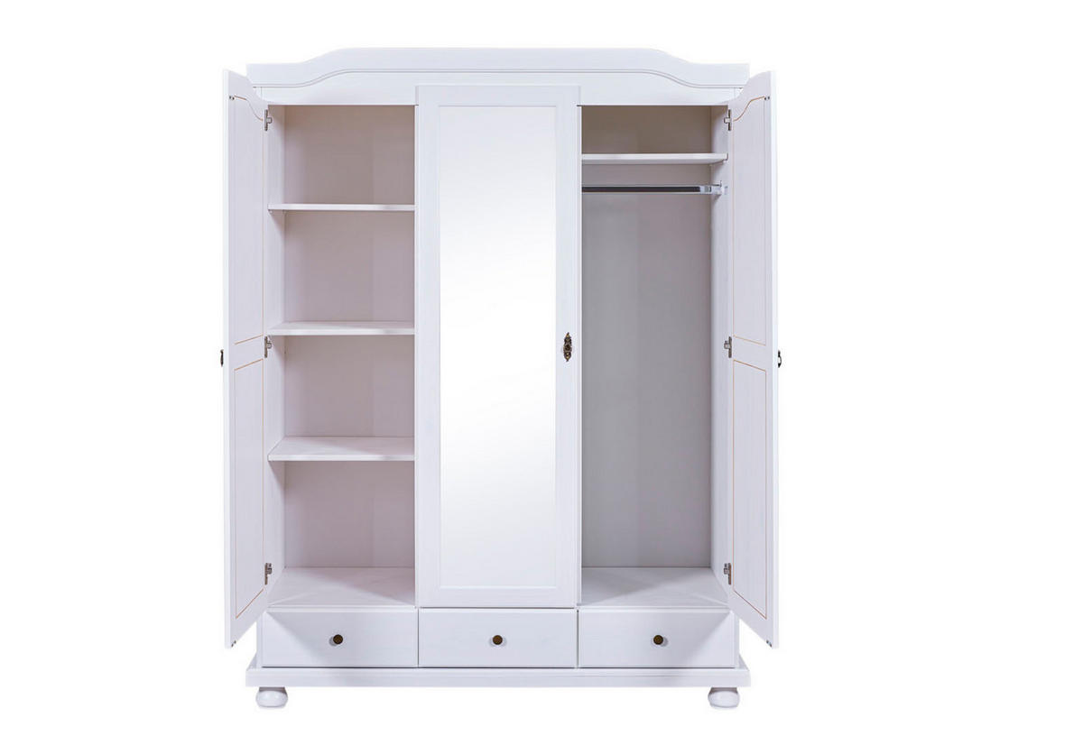 KLEIDERSCHRANK weiß - Weiß, Holzwerkstoff (150/198/56cm) - ebuy24