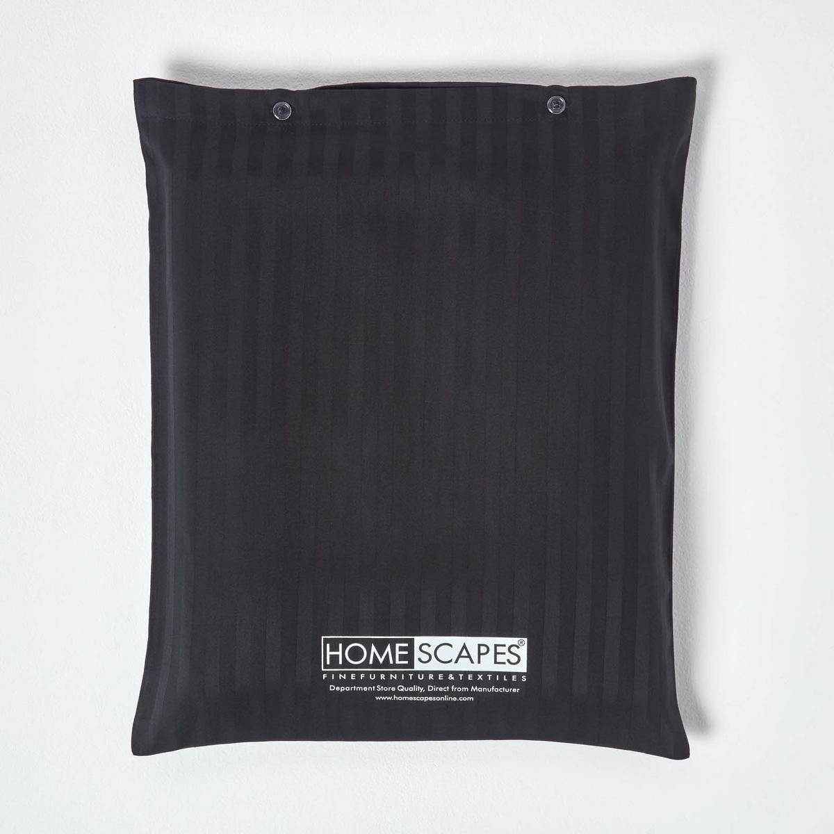 SPANNBETTLAKEN Damast gestreift, 100% Ägyptische Baumwolle - Schwarz, Textil (160/200cm) - Homescapes