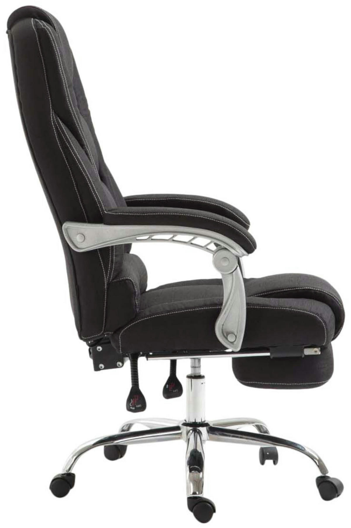 CHEFSESSEL Stoff schwarz - Chromfarben/Schwarz, Textil/Metall (68/118/64cm) - CLP